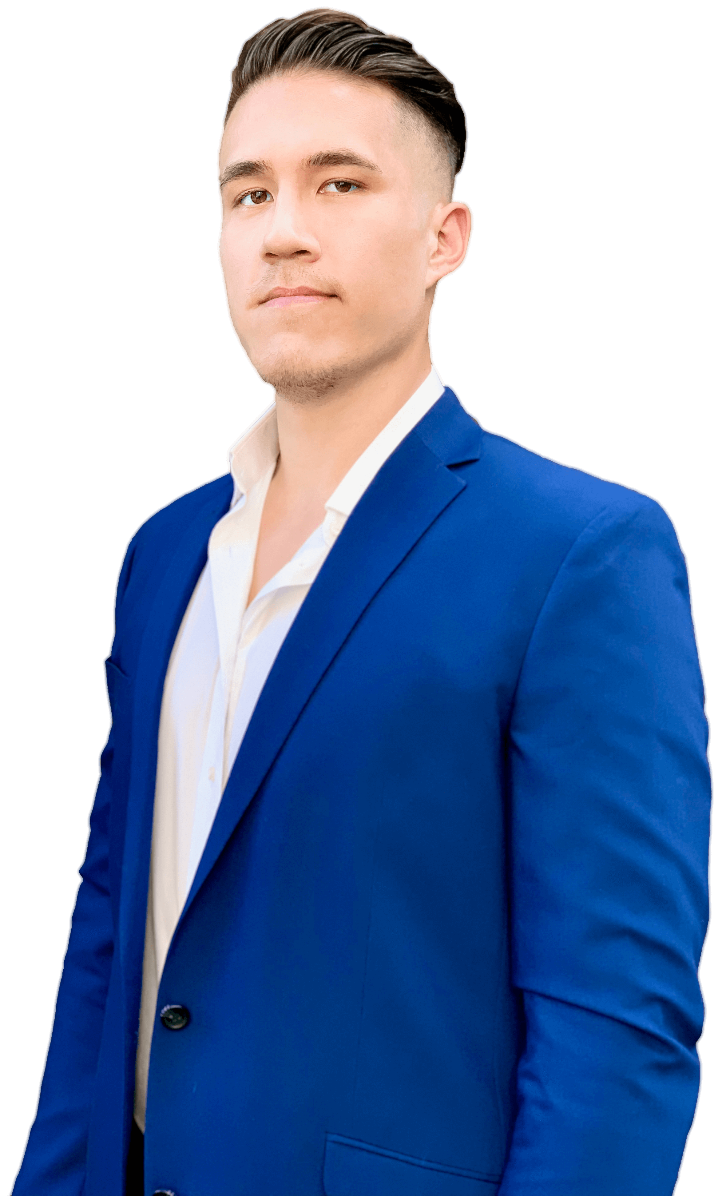 Casey Aitken in a blue blazer